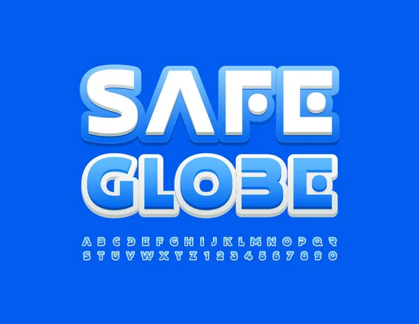 Вектор Демонструє Логотип Кольоровий Напис Safe Globe Alphabet Letters Numbers — стоковий вектор