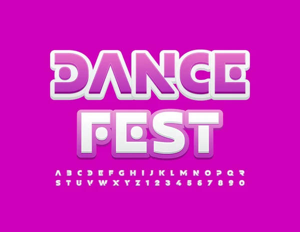 Logo Vistoso Vettoriale Iscrizione Colori Dance Fest Lettere Dell Alfabeto — Vettoriale Stock