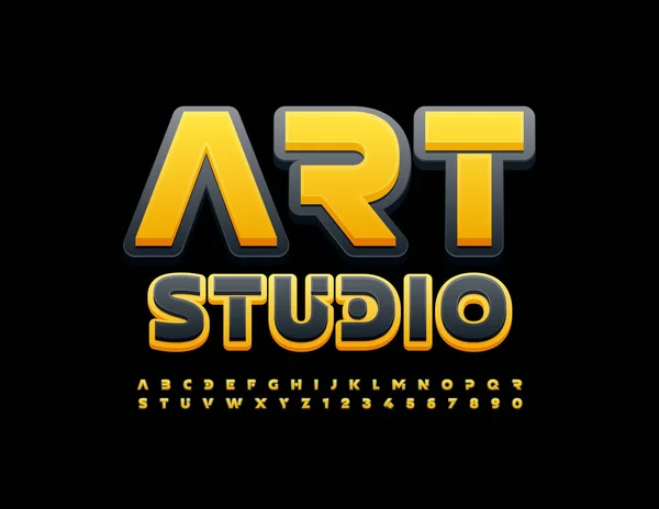 Logo Wektorowe Kolorowy Napis Art Studio Litery Alfabetu Numery Symbole — Wektor stockowy