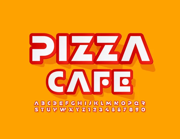 Vector Menu Template Pizza Cafe Creative Artistic Font Bright Alphabet — Stock Vector