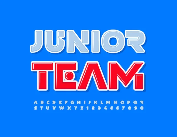 Vector Kleurrijk Embleem Junior Team Schattig Lettertype Voor Kinderen Artistieke — Stockvector