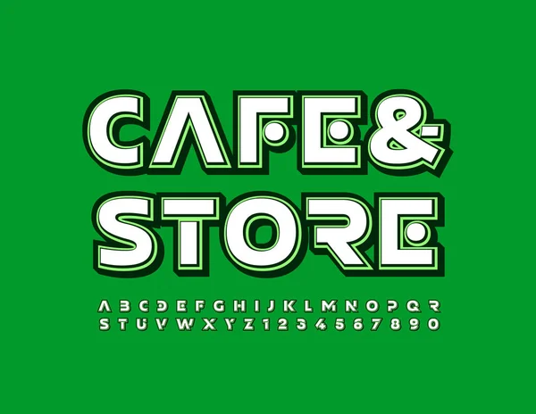 Vector Fényes Banner Cafe Store Retro Stílusú Font Absztrakt Ábécé — Stock Vector