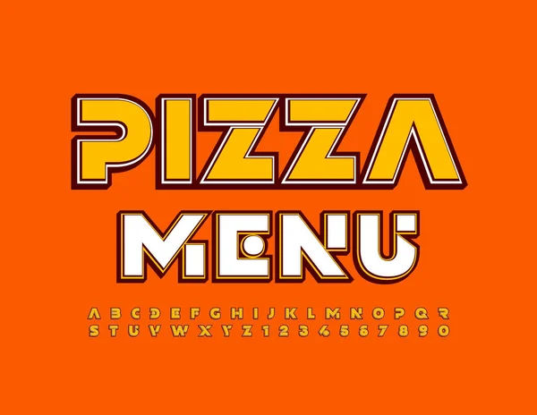 Vektor Kávézó Sablon Pizza Menü Elegáns Stílusú Font Étterem Retro — Stock Vector