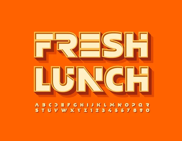 Vektor Fényes Jele Fresh Lunch Stílus Font Ábécé Betűinek Kreatív — Stock Vector