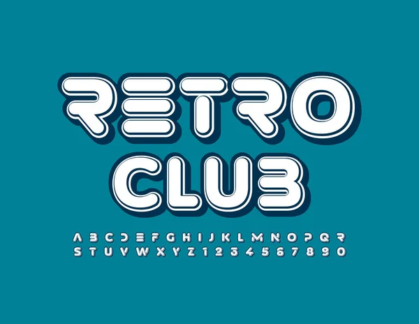 Vector Logo Retro Club Ročník White Font Stylová Otočená Písmena — Stockový vektor