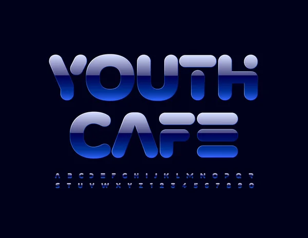 Wektor Nowoczesny Logo Youth Cafe Glossy Stylowe Czcionki Modne Litery — Wektor stockowy