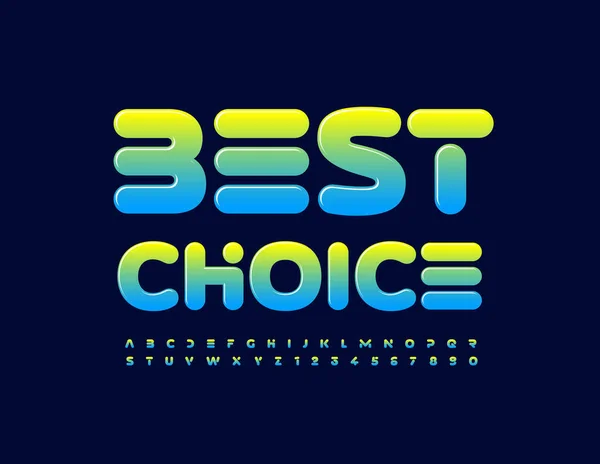Vektorový Reklamní Odznak Best Choice Barva Přechodové Abecedy Písmena Čísla — Stockový vektor