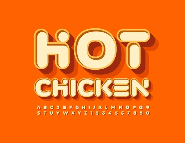 Vector Smakelijk Embleem Hot Chicken Creatief Retro Lettertype Trendy Alfabetische — Stockvector