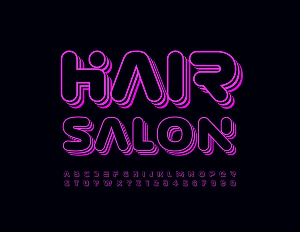 Vector Modern Logo Hair Salon Trendy Heldere Lettertype Decoratieve Alfabet — Stockvector