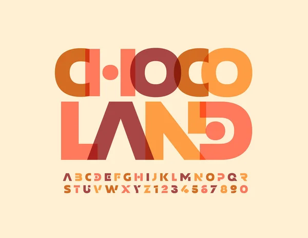 Vector Smakelijk Embleem Choco Land Abstract Creatief Lettertype Aquarel Helder — Stockvector