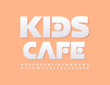 Cafe, Menü, Restoran için Vektör Moda Tabelası Çocuklar Kafesi. Modern 3 boyutlu yazı tipi. Yaratıcı Alfabe Harfleri ve Sayıları Ayarlandı