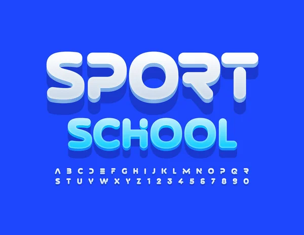 Carte Vectorielle Mignonne Sport School Police Simple Lettres Chiffres Alphabet — Image vectorielle