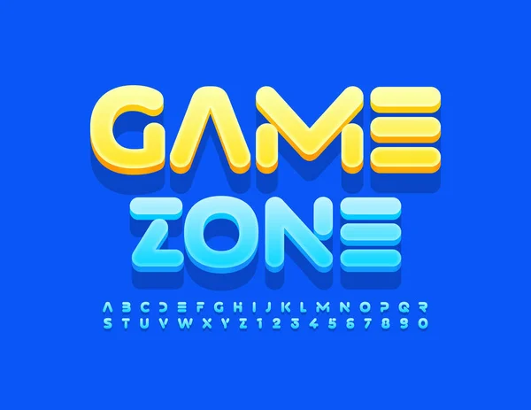 Game Zone 게임의 무대이다 폰트를 조용히 창조적 세트의 편지와 — 스톡 벡터