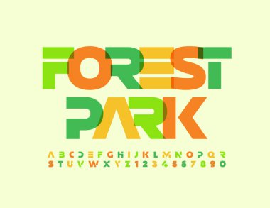 Reklam vektörü illüstrasyonu için orman parkı yazı tipi 