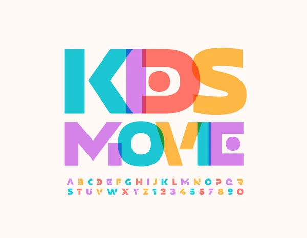 Векторный Креативный Логотип Kids Movie Мультфильм Яркий Шрифт Цветные Алфавитные — стоковый вектор