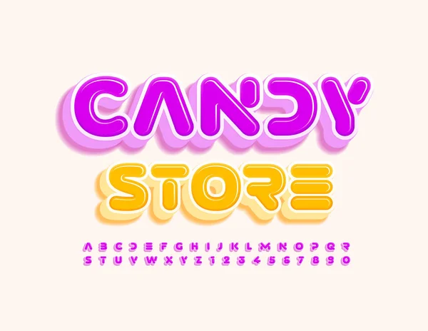 Vector Colorlul Sign Candy Store Verspielte Helle Schrift Moderne Kreative — Stockvektor