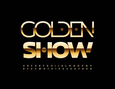 Premium tarzı yazı tipi olan Altın Şov 'u tanıtacağım. Şık fütüristik Harfler ve Sayılar kümesi