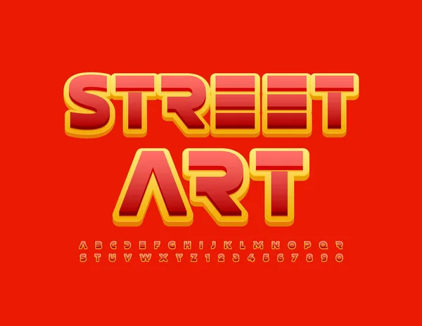 Vector Colorido Banner Art Street Fuente Creativa Brillante Conjunto Letras — Vector de stock