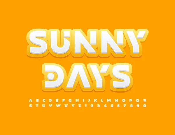 Vector Geel Logo Sunny Days Met Komisch Lettertype Schattige Glanzende — Stockvector