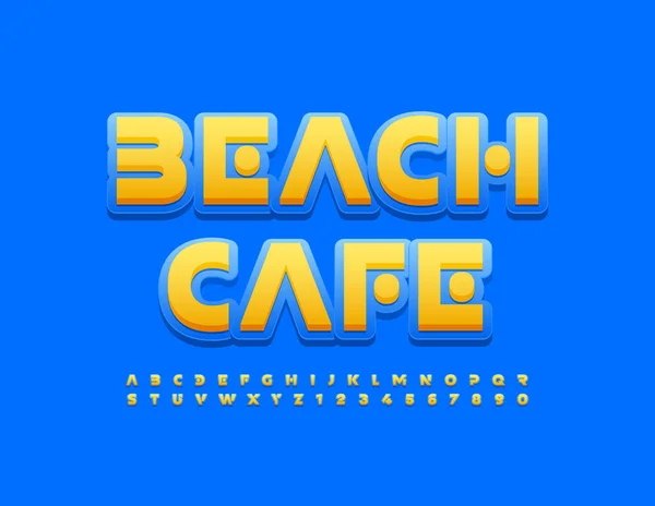 Logo Vectorial Beach Café Con Fuente Moderna Conjunto Letras Números — Archivo Imágenes Vectoriales