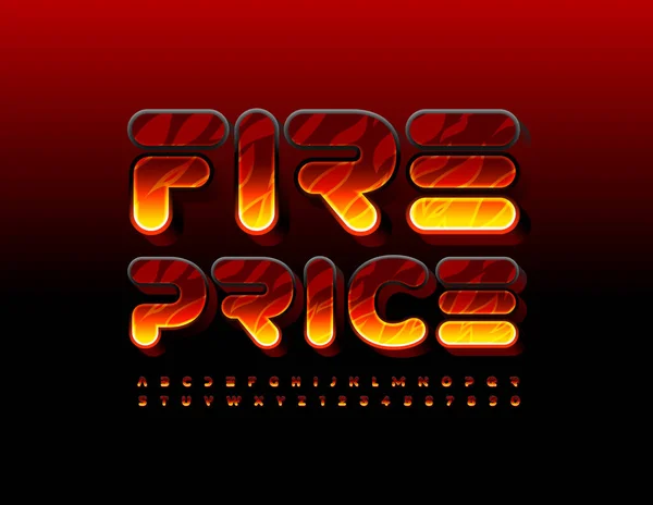Vector Bright Pattern Banner Fire Price Alphabet Letters Numbers Gradient — 图库矢量图片