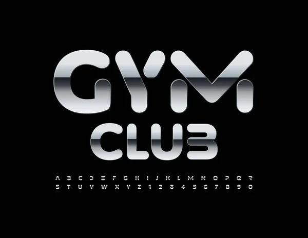 Vector Moderno Logo Gym Center Fuente Texturizada Digital Brillante Conjunto — Vector de stock