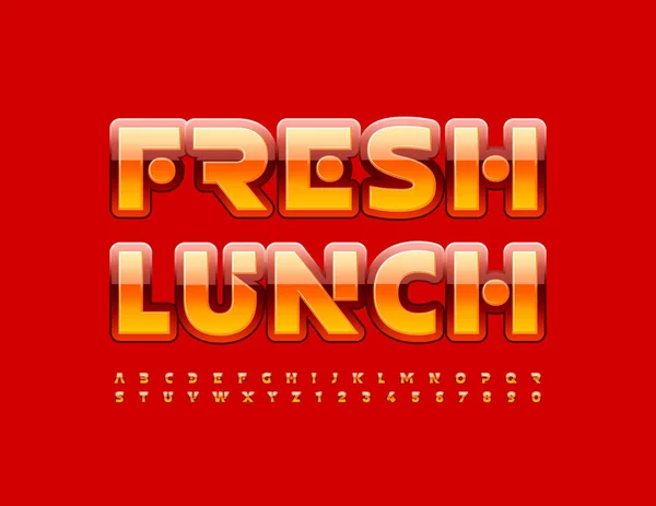 Signo Luminoso Vectorial Fresh Lunch Estilo Font Conjunto Creativo Letras — Archivo Imágenes Vectoriales