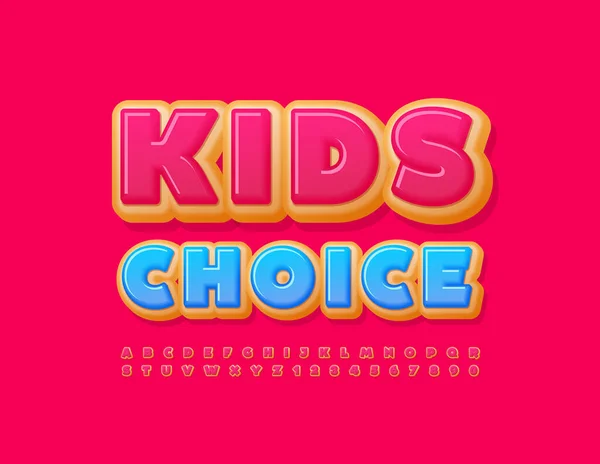 Cartel Vectorial Kids Choice Conjunto Vectorial Letras Números Símbolos — Archivo Imágenes Vectoriales