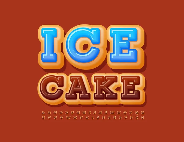 Vektorový Chutný Znak Ice Cake Čokoládovým Koblihovým Písmem Tvůrčí Písmena — Stockový vektor