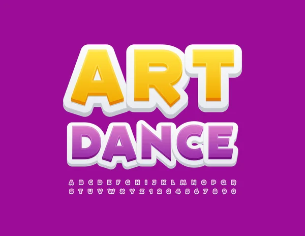 Banner Creativo Vectorial Art Dance Letras Números Del Alfabeto Púrpura — Vector de stock