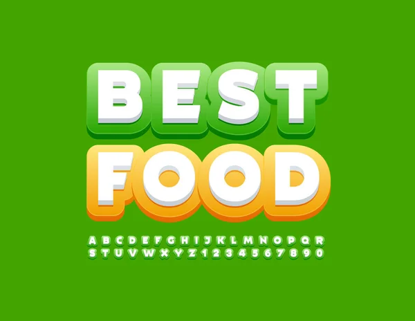Vektorgesundes Konzept Best Food Mit Weißer Und Grüner Schrift Moderne — Stockvektor