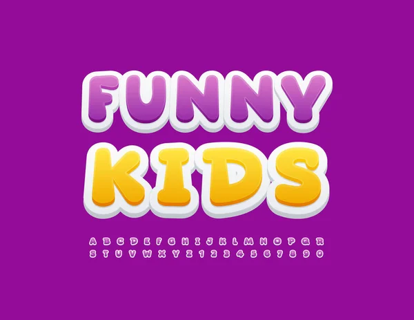 Vector Speels Teken Funny Kids Helder Kinderachtig Lettertype Leuke Set — Stockvector