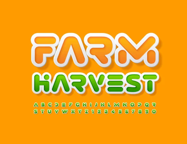 Vector Conceito Sinal Farm Harvest Fonte Criativa Moda Alfabeto Moderno — Vetor de Stock