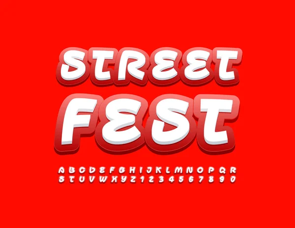 Evento Vettoriale Volantino Street Festival Font Astratto Rosso Serie Lettere — Vettoriale Stock