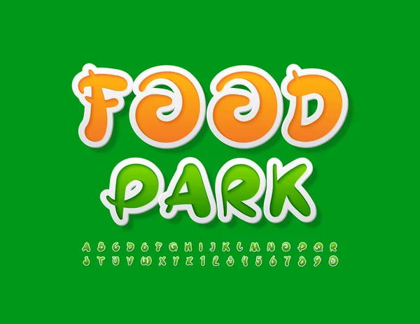 Vektor Kreativ Underteckna Food Park Med Handskrivna Font Konstnärliga Alfabetet — Stock vektor