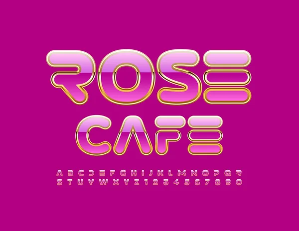 Векторна Концепція Гламуру Rose Cafe Абстрактний Рожевий Золотий Шрифт Шикарний — стоковий вектор