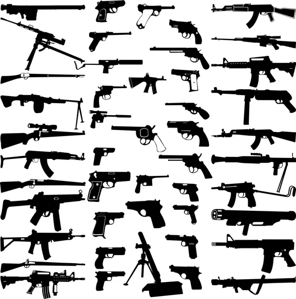 Big weapons collection — Stock Vector