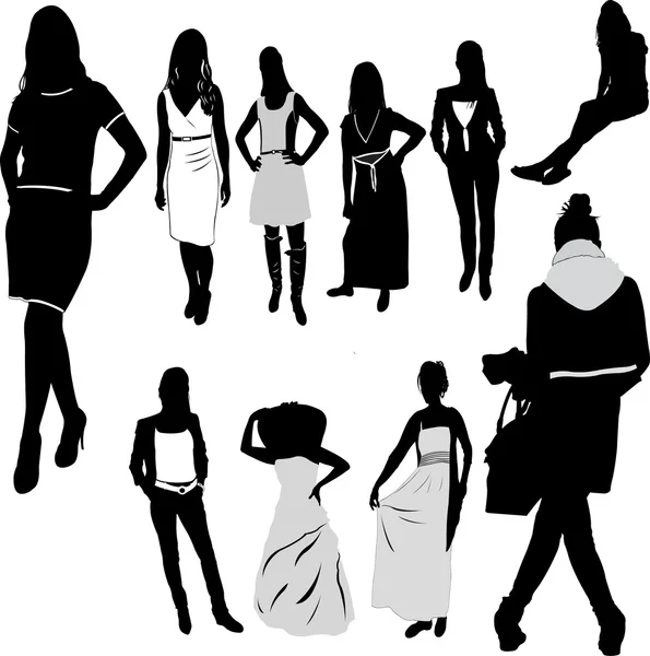 Mujer mujer chica moda — Vector de stock