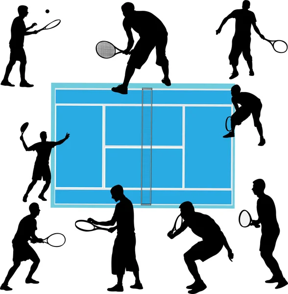 Tennis players collection — Stock Vector