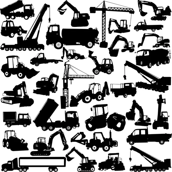 Construction machine big collection — Stock Vector