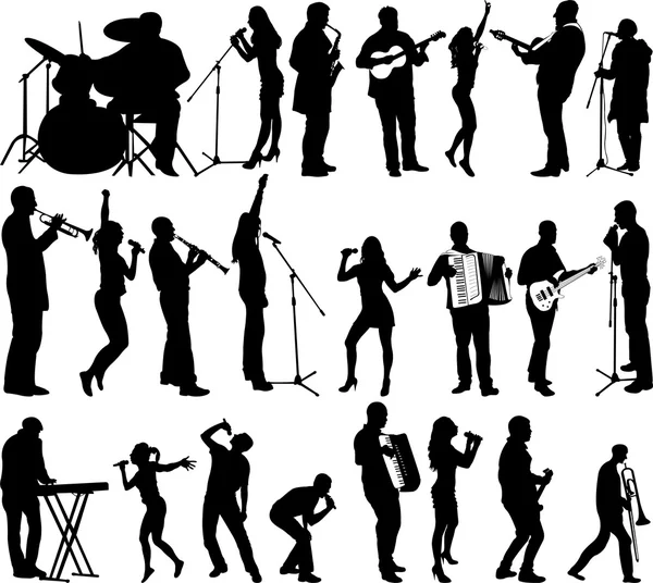 Συλλογή τραγουδιστές και μουσικοί — Διανυσματικό Αρχείο