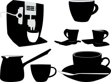 kahve siluet - vektör