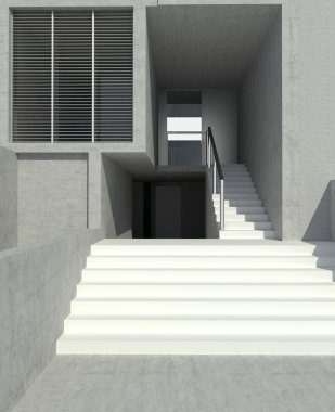 karanlık boş iç sahne beton duvar