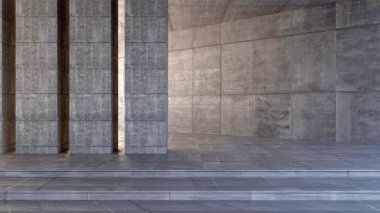 karanlık boş iç sahne beton duvar