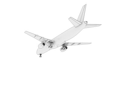 uçak beyaz zemin üzerine izole