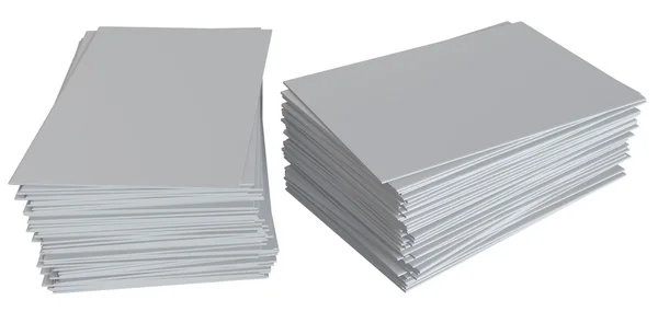 Un montón de papel blanco. Render aislado sobre un fondo blanco — Foto de Stock