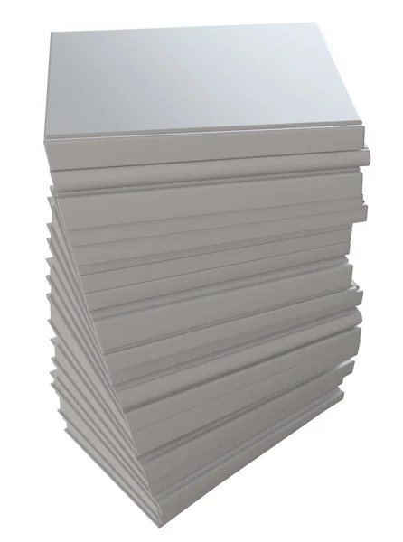 Stack of books with white hardcovers on white background — Stock Photo, Image