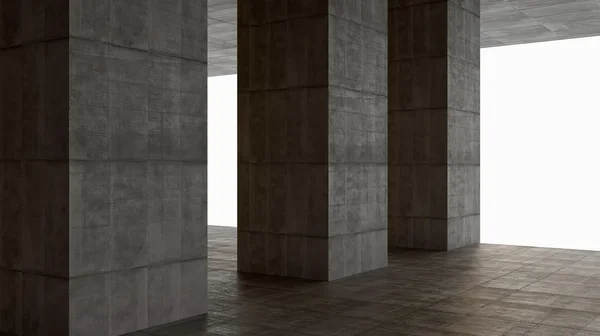 Mörk Tom interiör scen betongvägg — Stockfoto