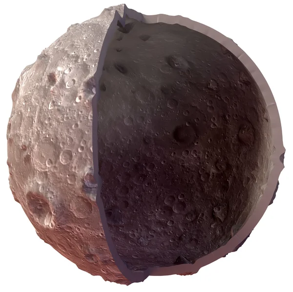 Moon on a white background. Lunar craters and bumps. 3D image of the full moon. Isolated — Stock Photo, Image