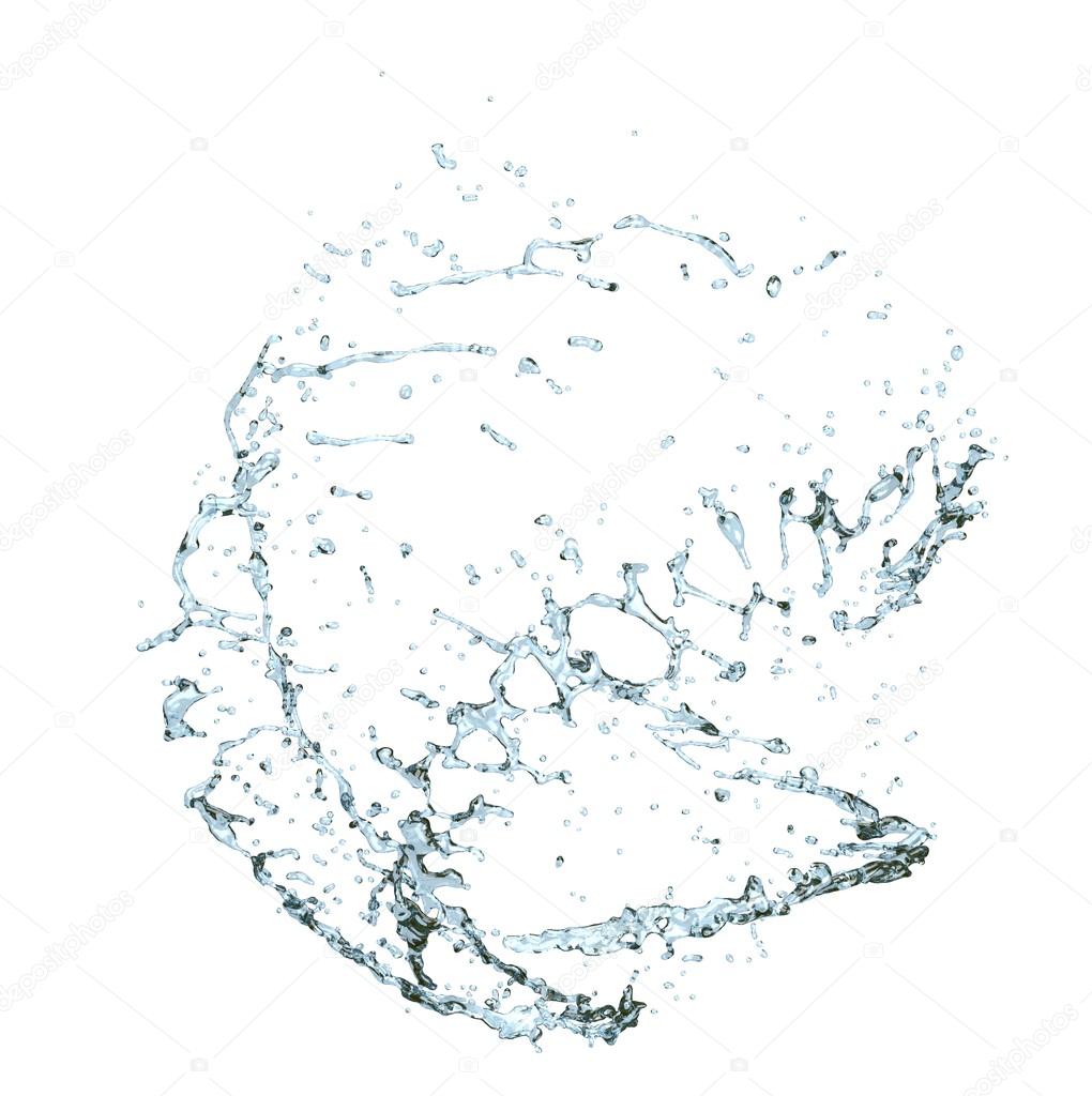 Splashing liquid on white background